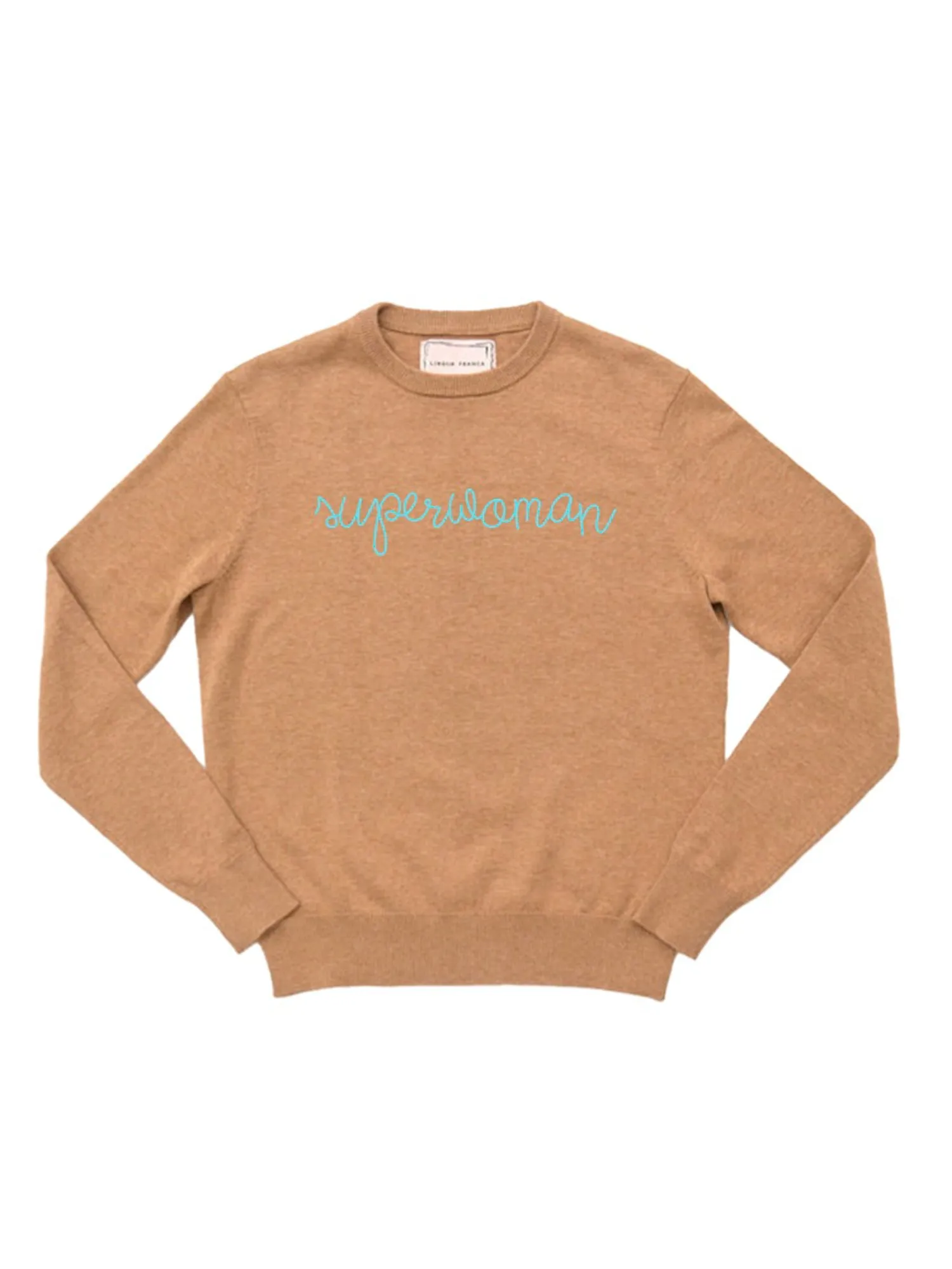 "superwoman" Cotton Silk Crewneck sold by Lingua Franca NYC product image thumbnail 4