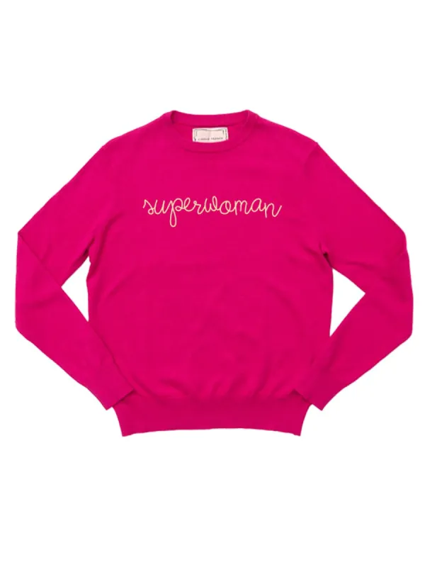 "superwoman" Cotton Silk Crewneck sold by Lingua Franca NYC
