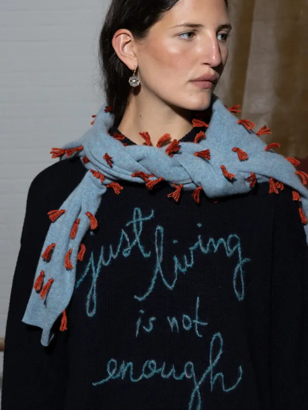 Just Living is Not Enough Crewneck made by Lingua Franca NYC