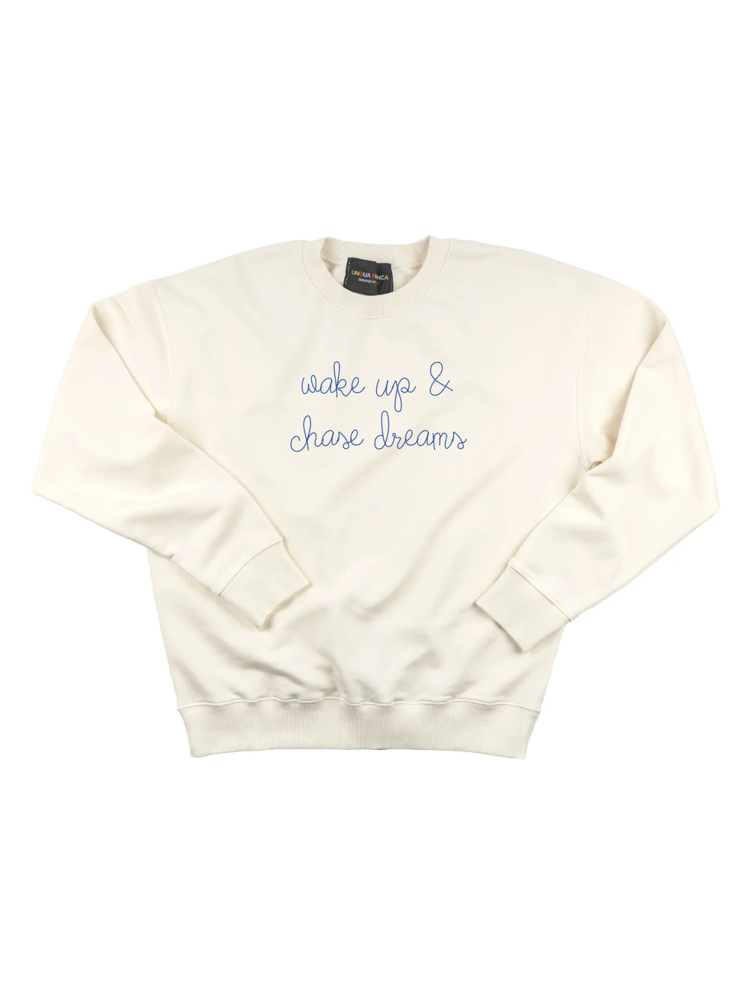 "wake up & chase dreams" Women's Sweatshirt sold by Lingua Franca NYC product image thumbnail 3
