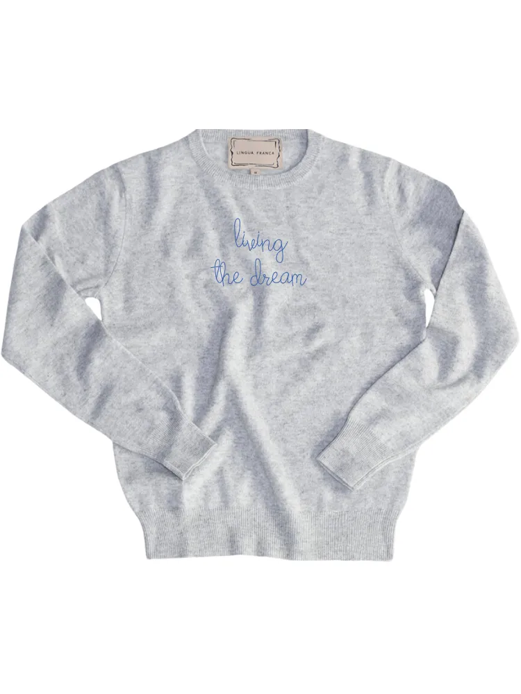 "living the dream" Women's Crewneck sold by Lingua Franca NYC product image thumbnail 5