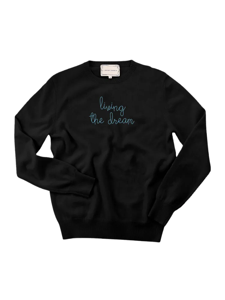 "living the dream" Women's Crewneck sold by Lingua Franca NYC product image thumbnail 2