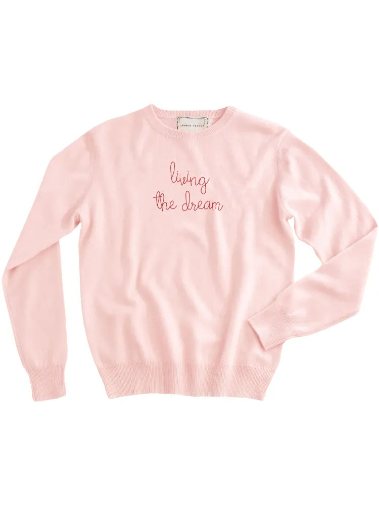 "living the dream" Women's Crewneck sold by Lingua Franca NYC product image thumbnail 3