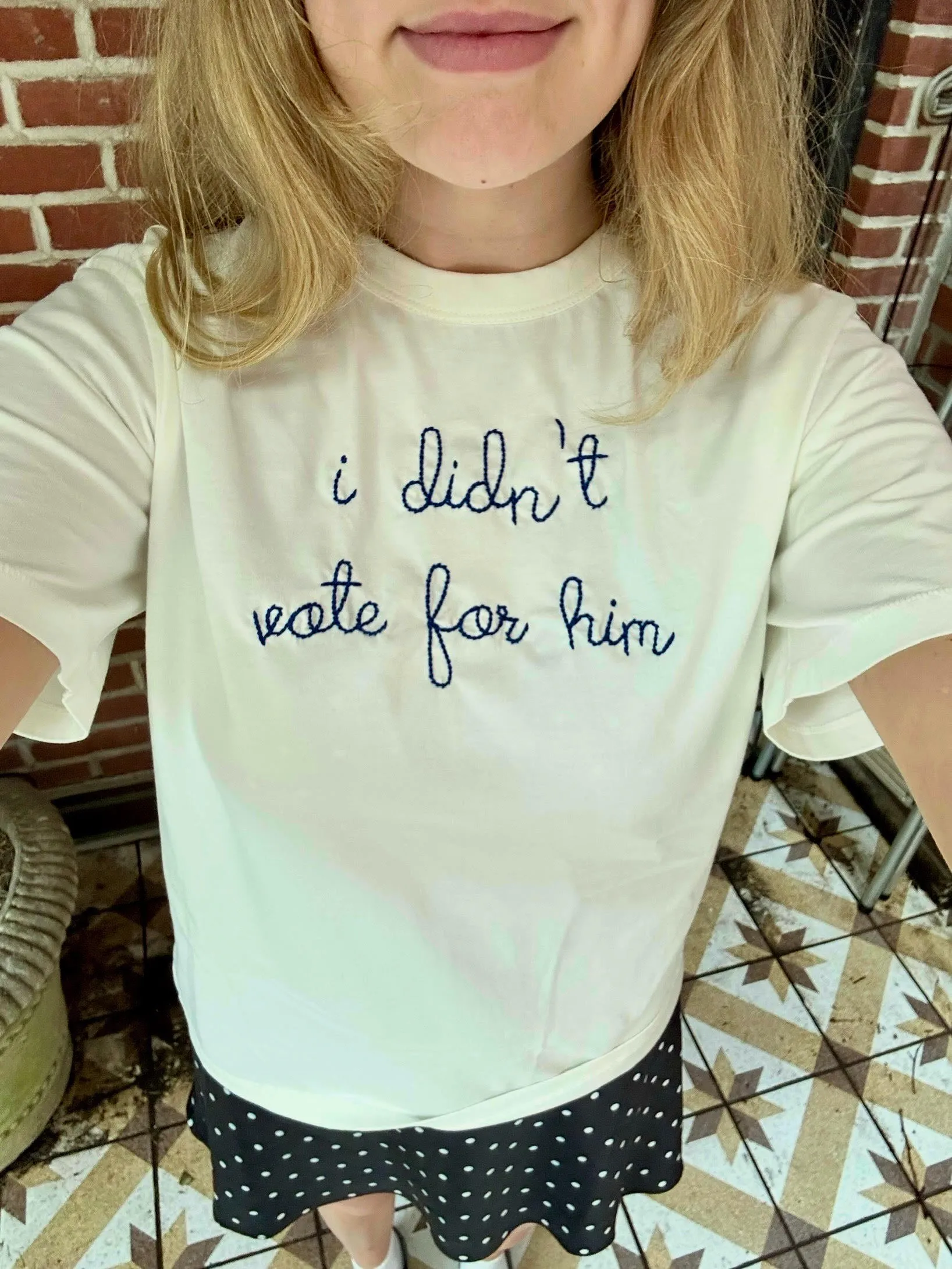 "i didn't vote for him" Women's T Shirt sold by Lingua Franca NYC