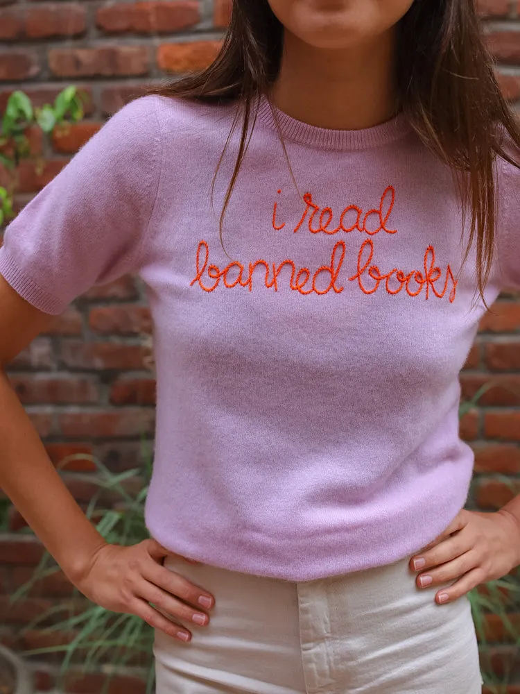 "i read banned books" Short Sleeve sold by Lingua Franca NYC product image thumbnail 3