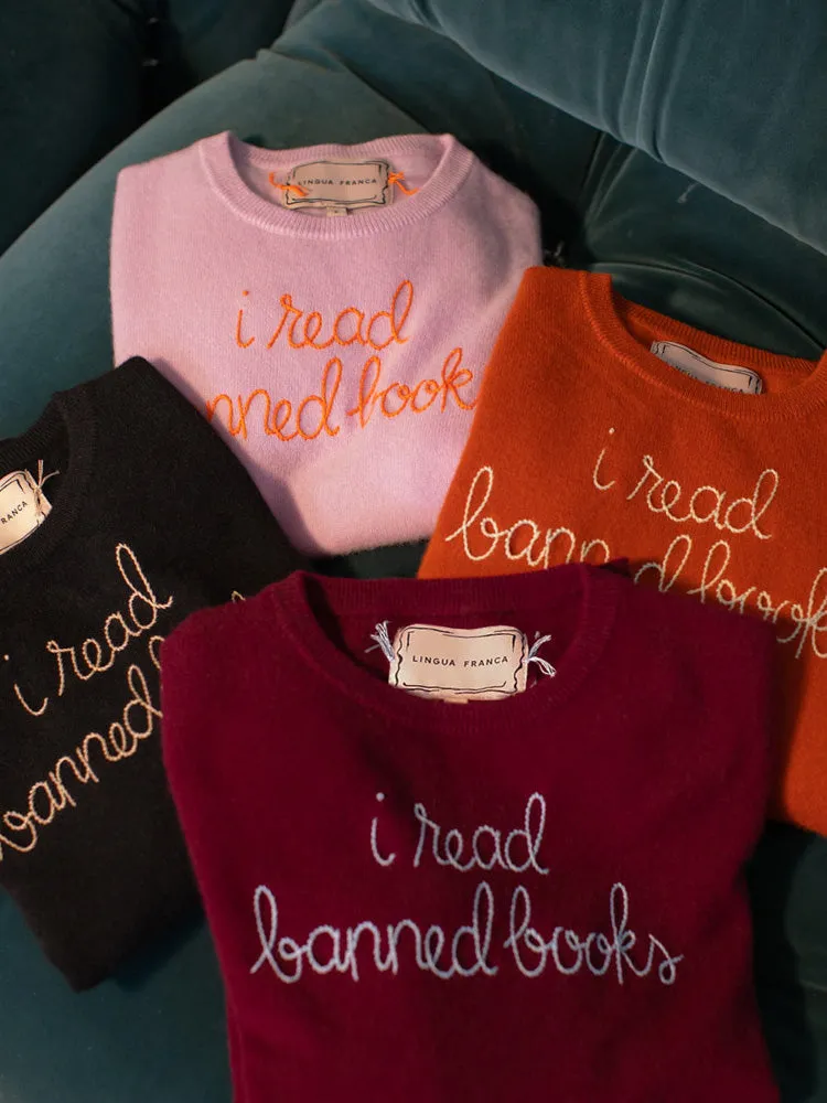 "i read banned books" Short Sleeve sold by Lingua Franca NYC product image thumbnail 4