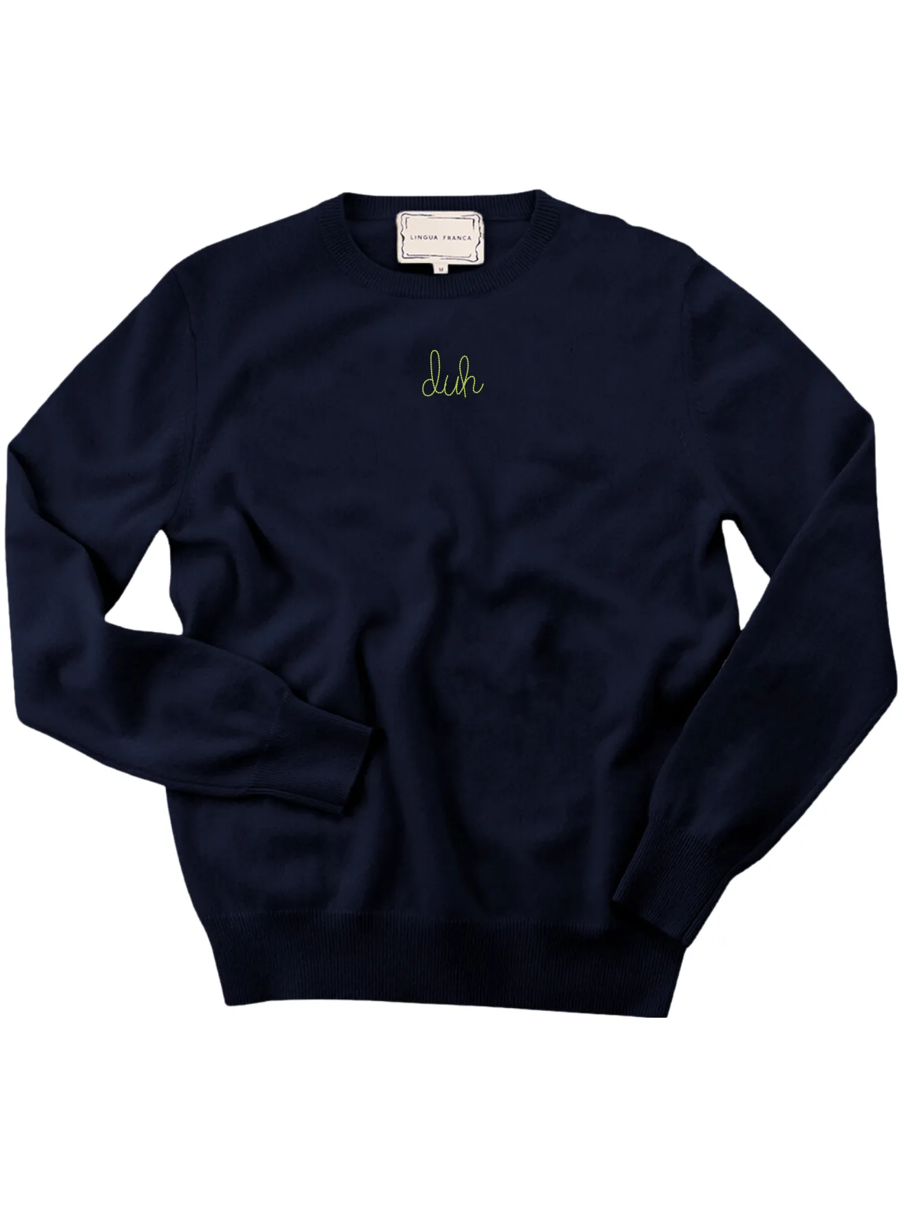 "duh" Women's Crewneck sold by Lingua Franca NYC product image thumbnail 5