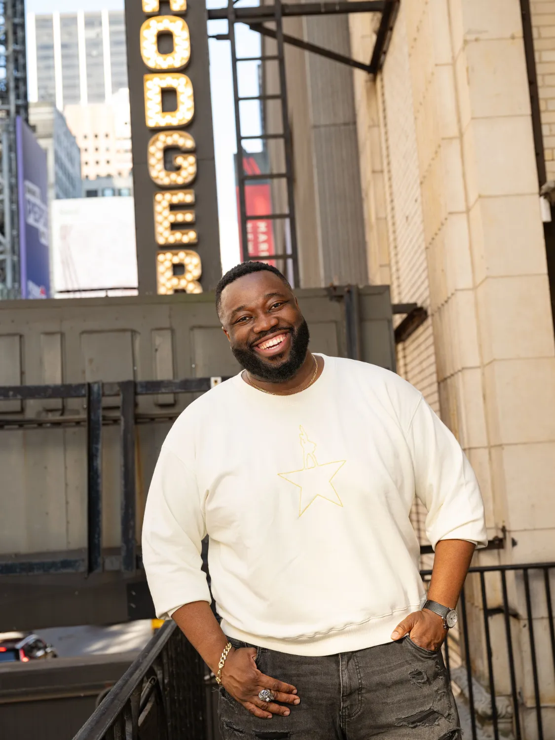 "Hamilton Star" Men's Sweatshirt sold by Lingua Franca NYC