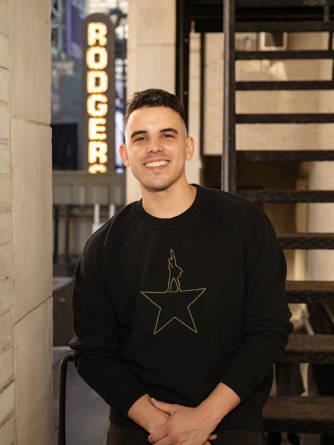 "Hamilton Star" Men's Sweatshirt sold by Lingua Franca NYC product image thumbnail 2