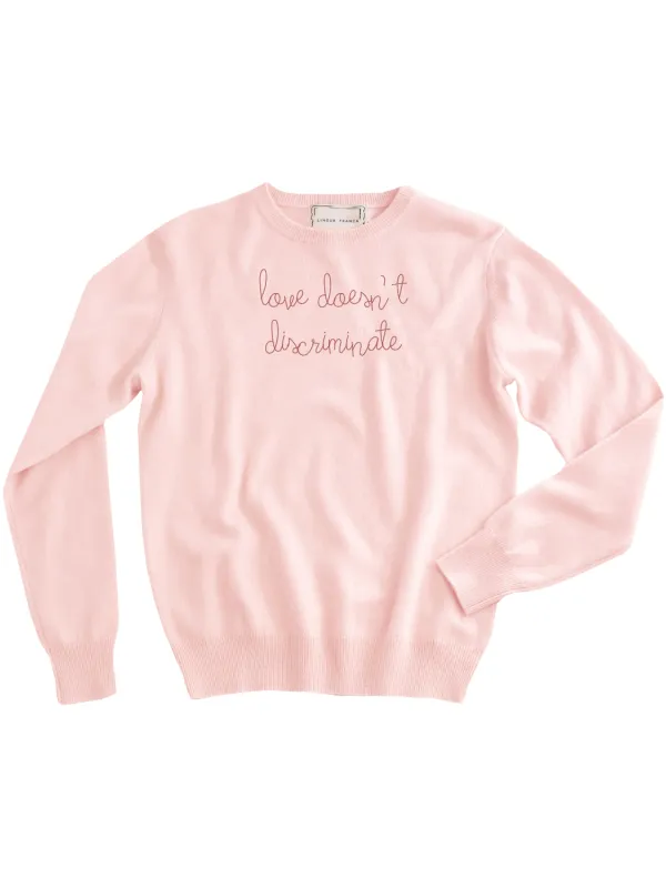 "love doesn't discriminate" Women's Crewneck sold by Lingua Franca NYC