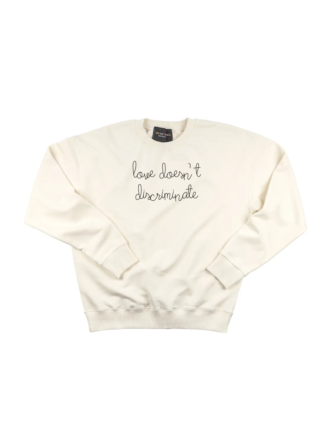 "love doesn't discriminate"Men's Sweatshirt sold by Lingua Franca NYC product image thumbnail 2