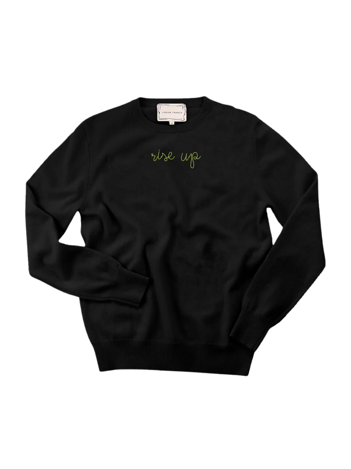 "rise up" Men's Crewneck sold by Lingua Franca NYC product image thumbnail 3