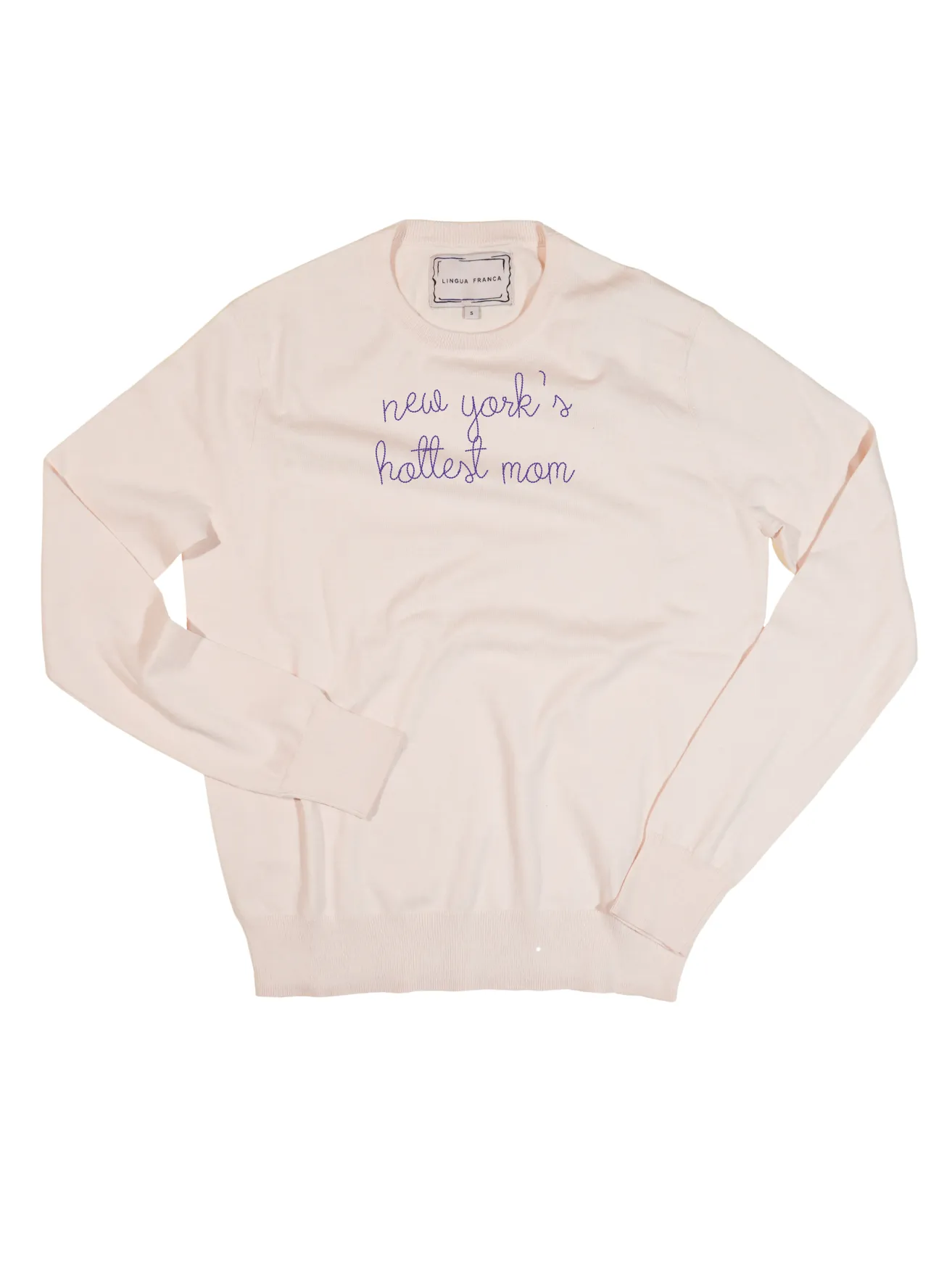 "new york's hottest mom" Women's Cotton Silk Crewneck sold by Lingua Franca NYC