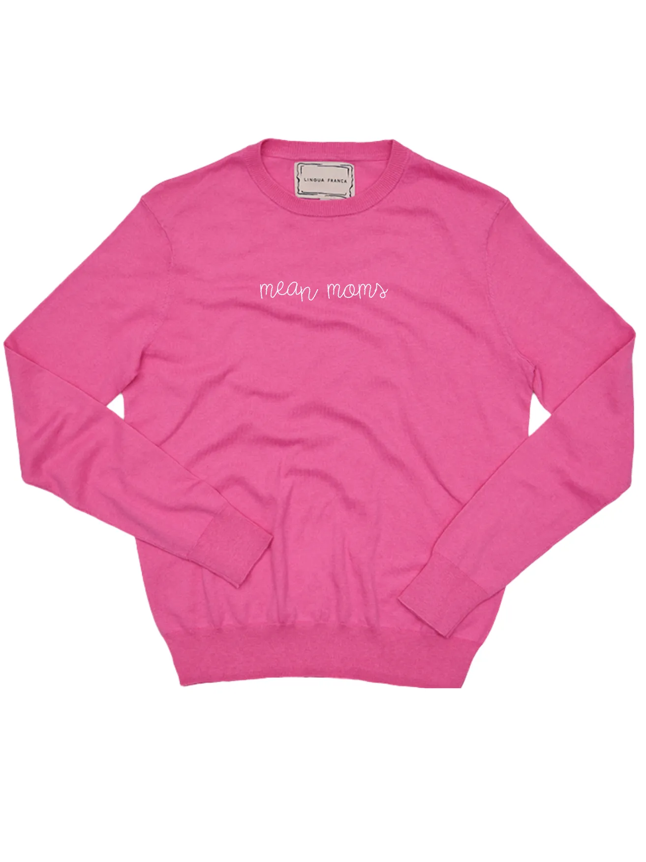 "mean moms" Women's Cotton Silk Crewneck sold by Lingua Franca NYC product image thumbnail 4