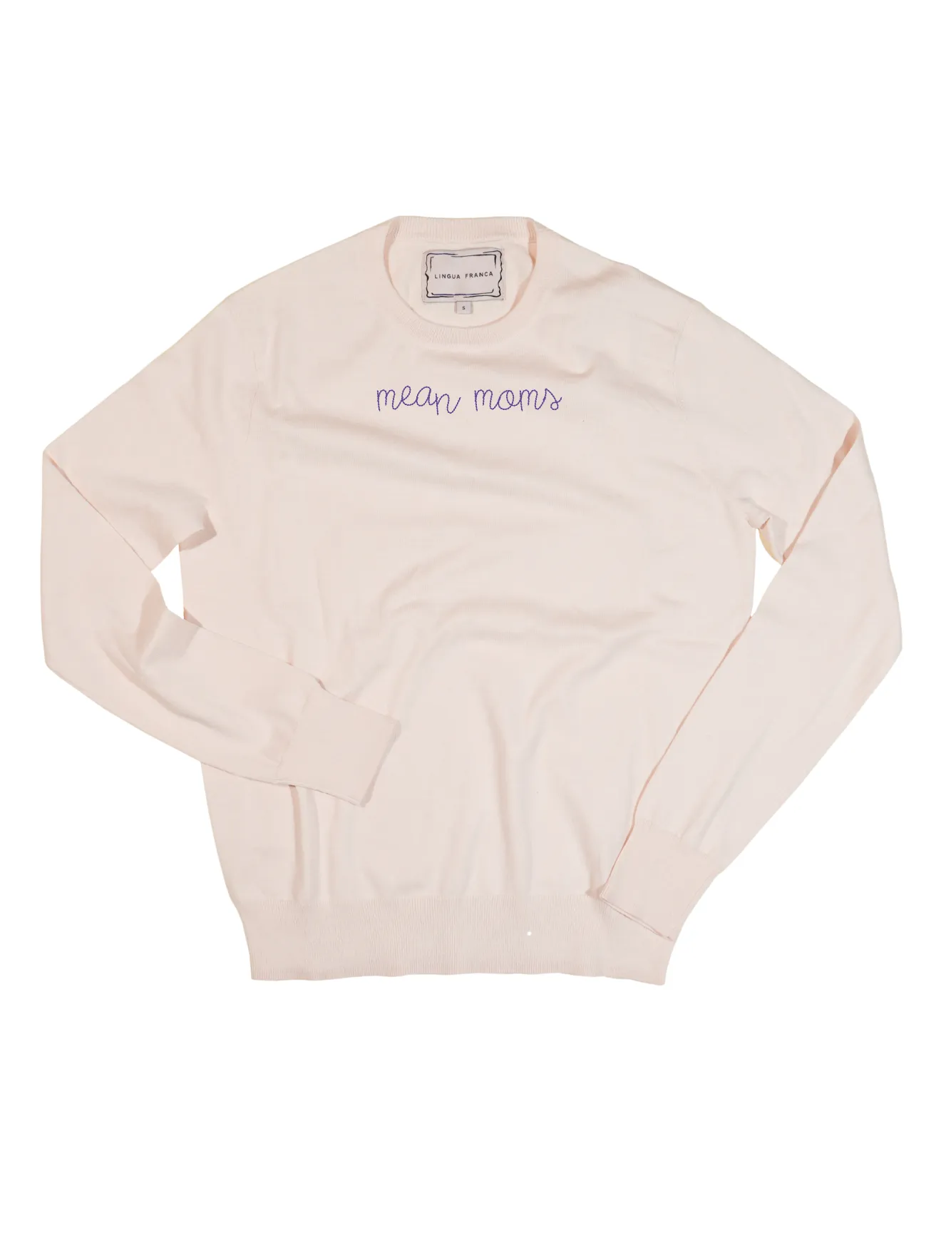 "mean moms" Women's Cotton Silk Crewneck sold by Lingua Franca NYC product image thumbnail 2