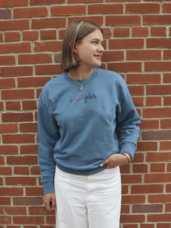 "i heart pbs" Women's Sweatshirt made by Lingua Franca NYC