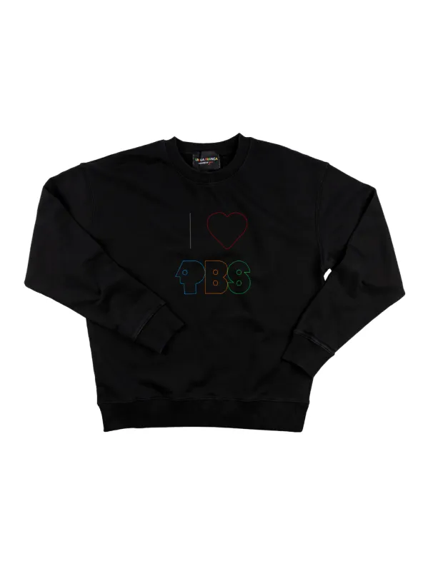 "i heart pbs logo" Men's Sweatshirt sold by Lingua Franca NYC