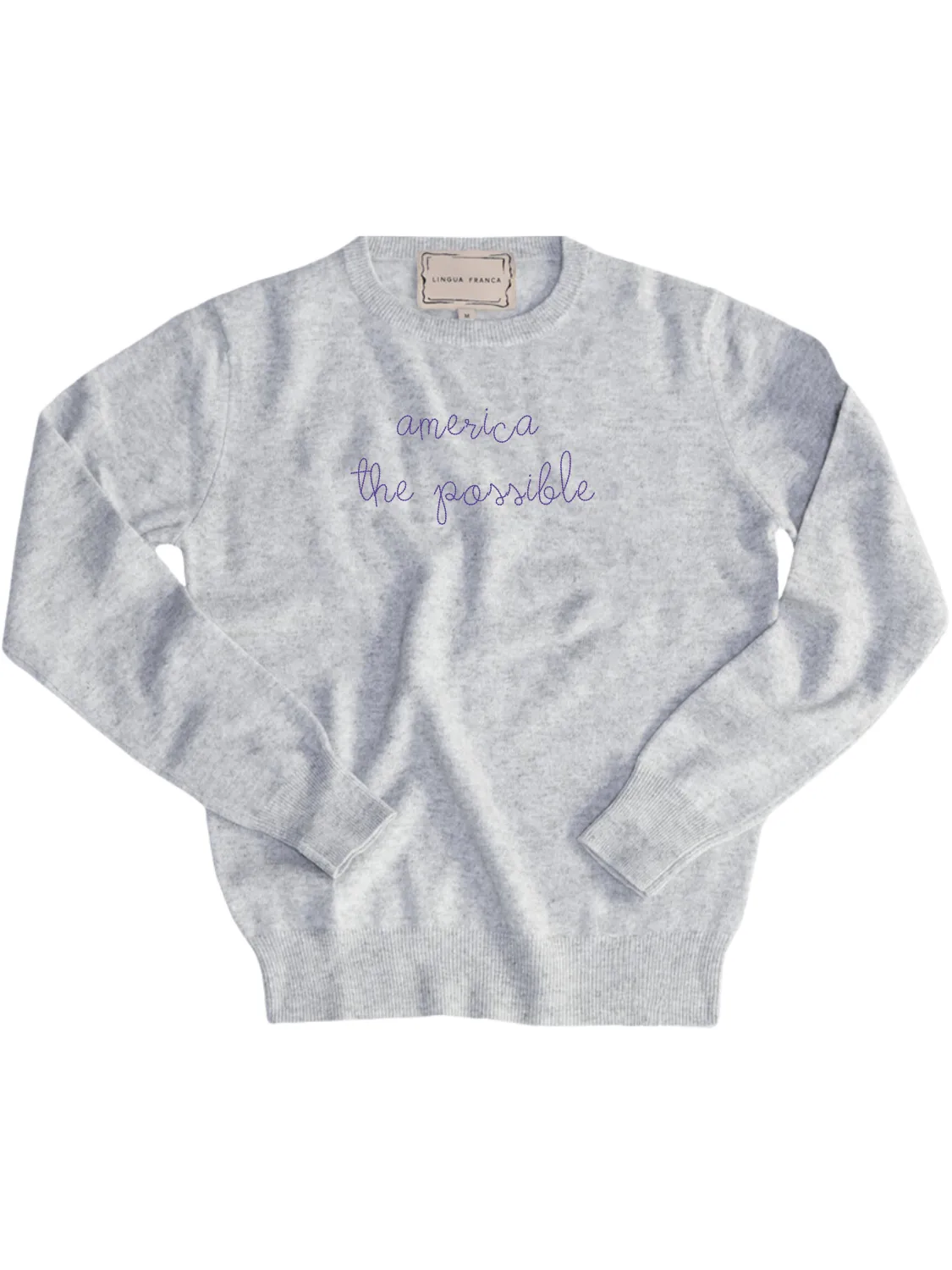 "america the possible" Men's Crewneck sold by Lingua Franca NYC product image thumbnail 3