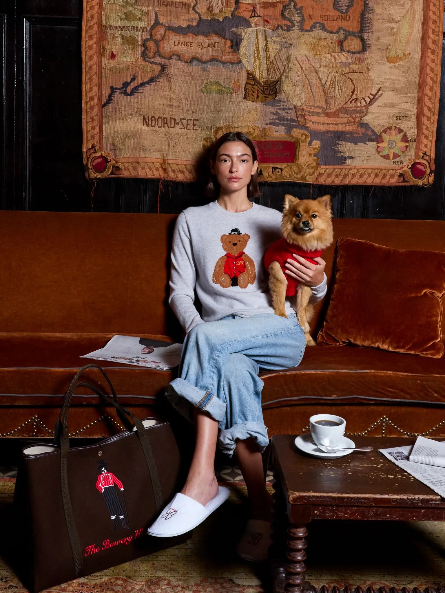 Bo Bear Cashmere Crewneck sold by Lingua Franca NYC product image thumbnail 5