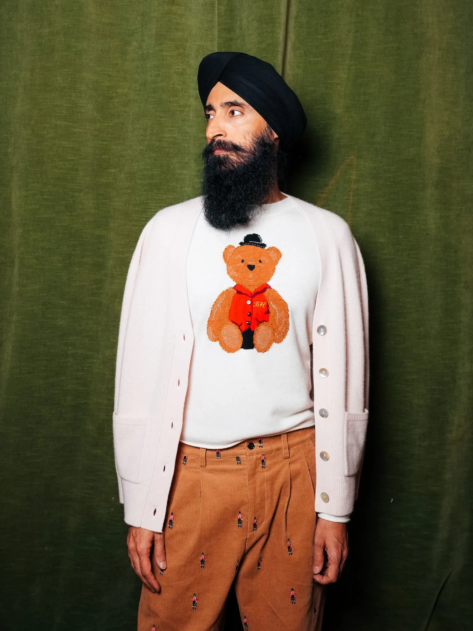 Bo Bear Cashmere Crewneck sold by Lingua Franca NYC product image thumbnail 4
