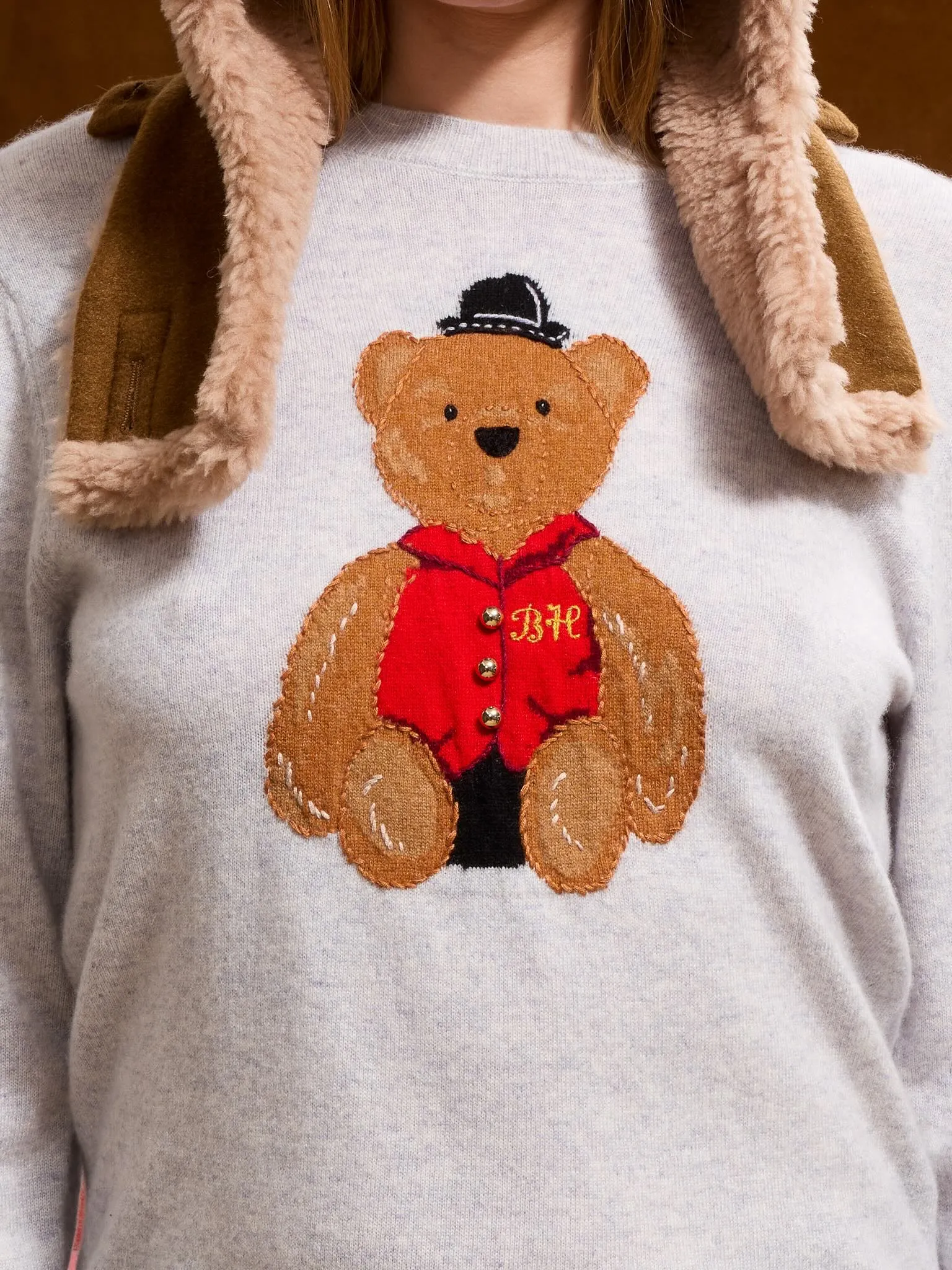 Bo Bear Cashmere Crewneck sold by Lingua Franca NYC product image thumbnail 3