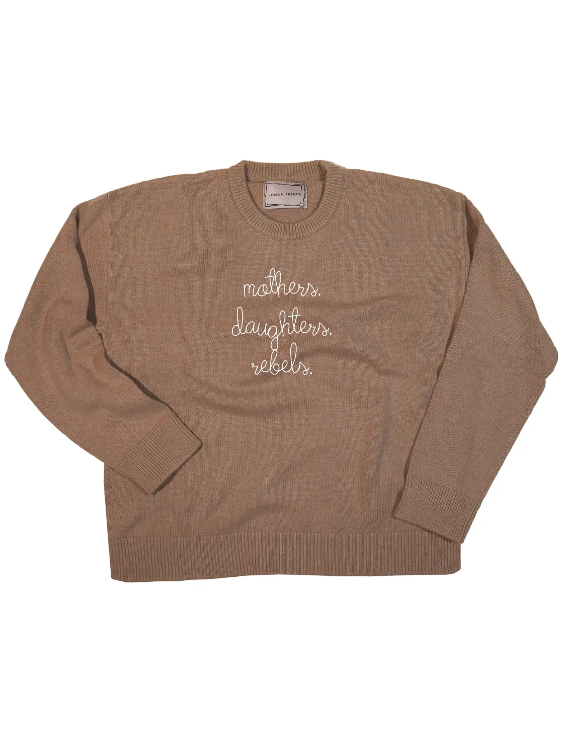 "mothers. daughters. rebels" Maxine Sweater sold by Lingua Franca NYC product image thumbnail 4
