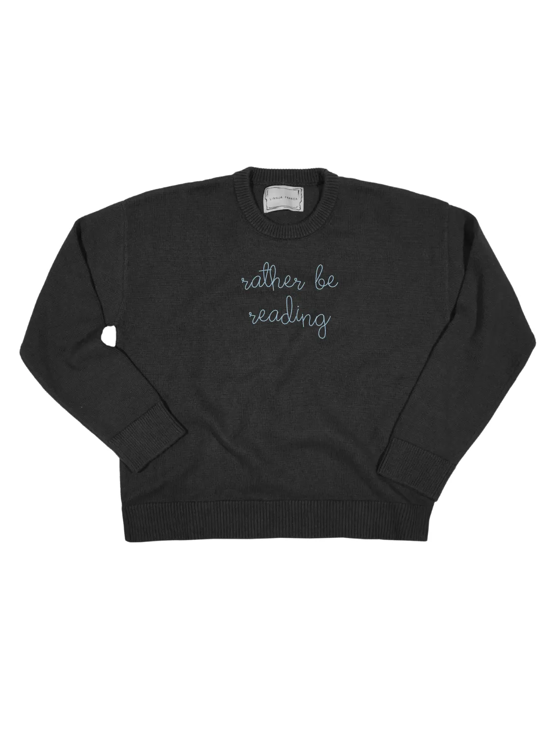 "rather be reading" Maxine Sweater sold by Lingua Franca NYC product image thumbnail 4