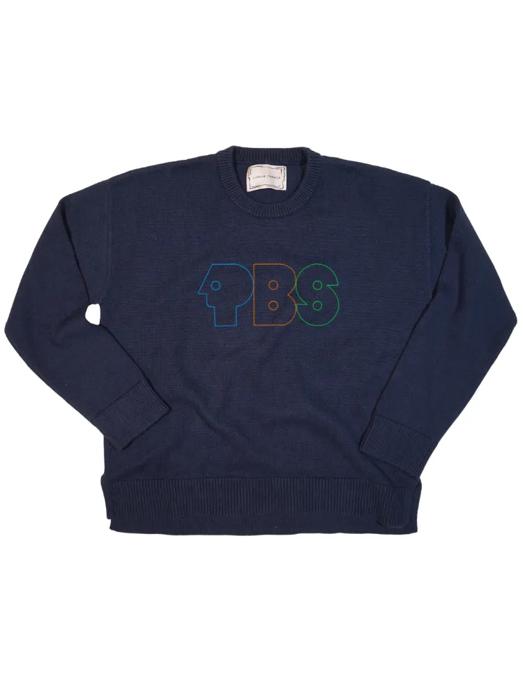 "pbs retro logo" Maxine Sweater sold by Lingua Franca NYC product image thumbnail 3