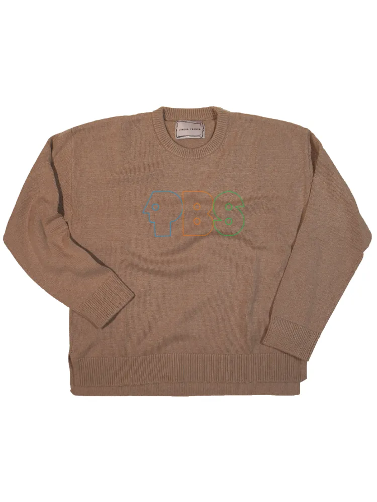 "pbs retro logo" Maxine Sweater sold by Lingua Franca NYC product image thumbnail 4