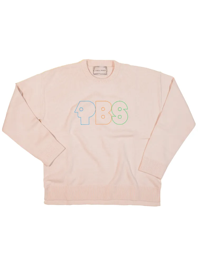 "pbs retro logo" Maxine Sweater sold by Lingua Franca NYC product image thumbnail 2