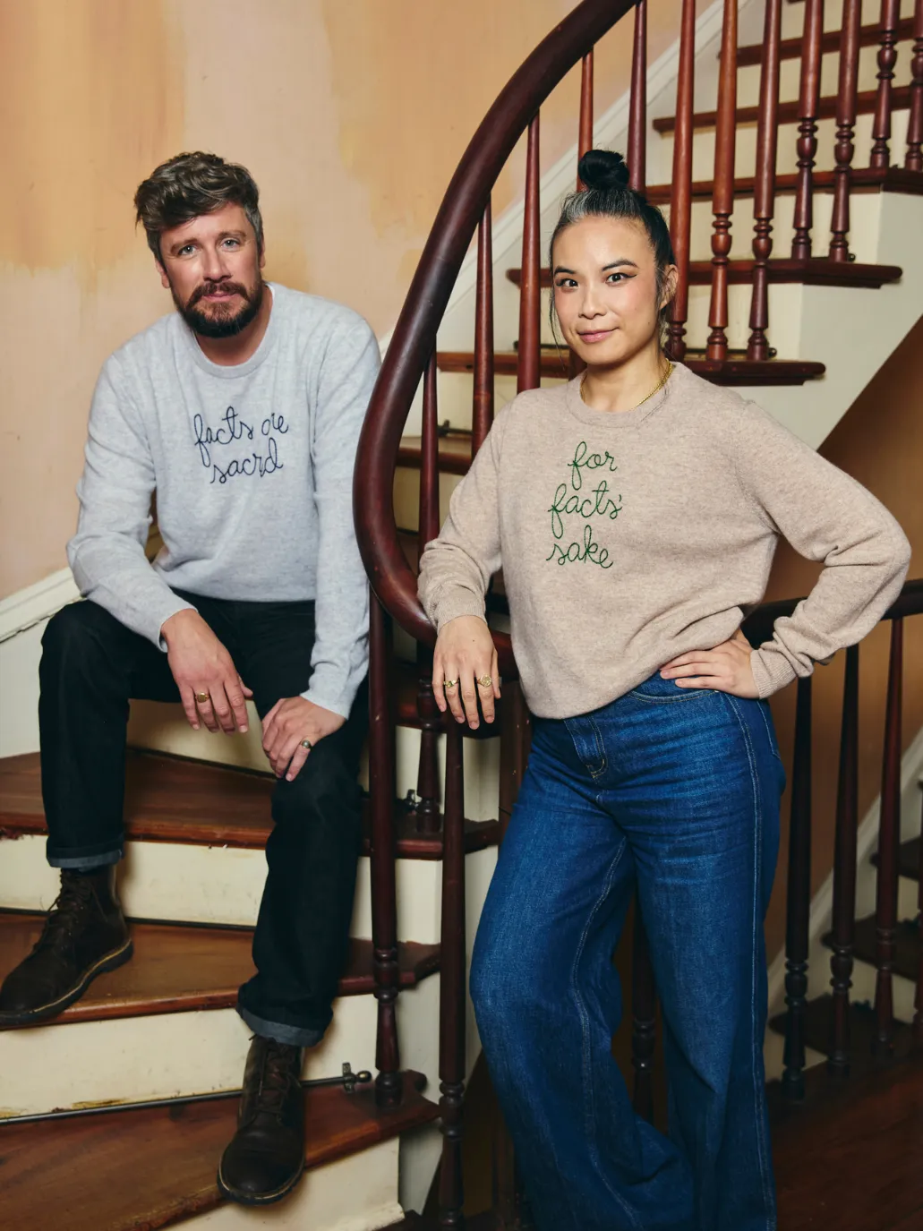 "for facts' sake" Men's Crewneck sold by Lingua Franca NYC