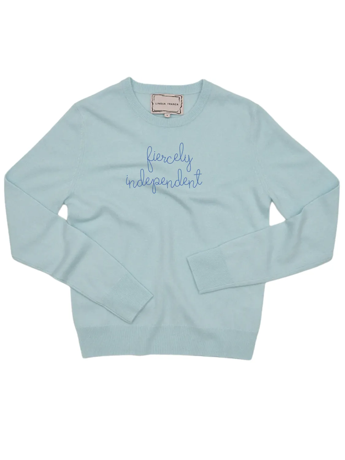 "fiercely independent" Women's Crewneck sold by Lingua Franca NYC product image thumbnail 2