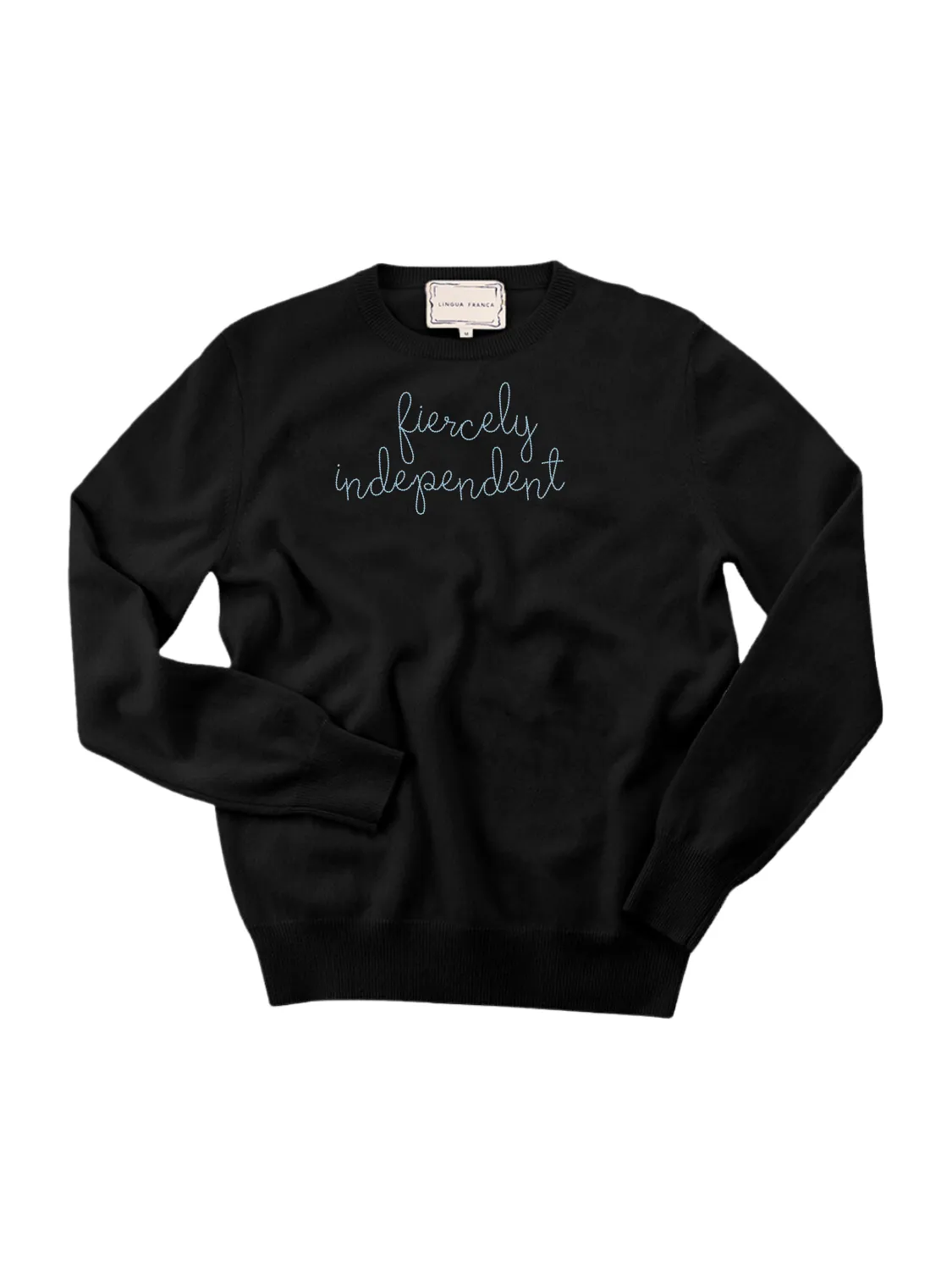 "fiercely independent" Women's Crewneck sold by Lingua Franca NYC product image thumbnail 3