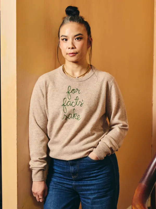 "for facts' sake" Women's Crewneck sold by Lingua Franca NYC