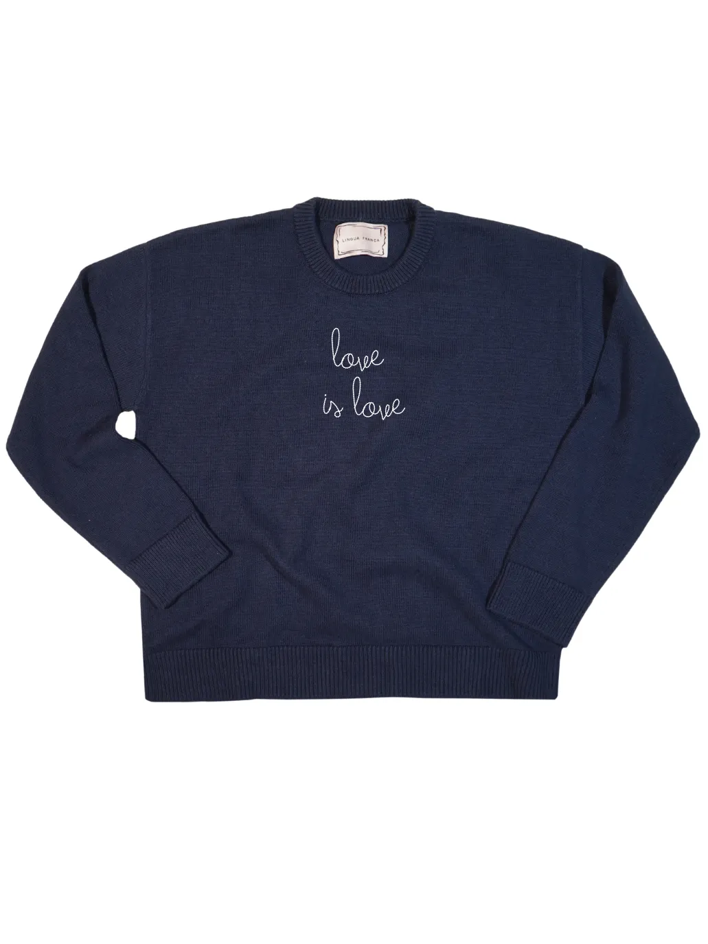 "love is love" Maxine Sweater sold by Lingua Franca NYC product image thumbnail 3