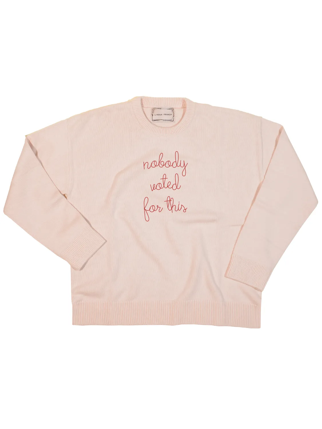 "nobody voted for this" Maxine Sweater sold by Lingua Franca NYC product image thumbnail 3