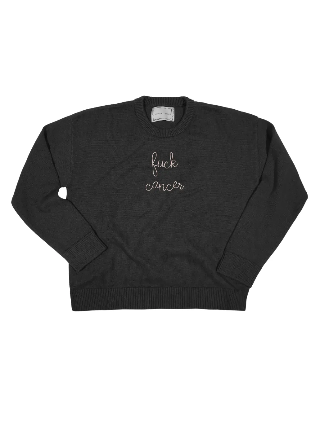 "fuck cancer" Maxine Sweater sold by Lingua Franca NYC product image thumbnail 3