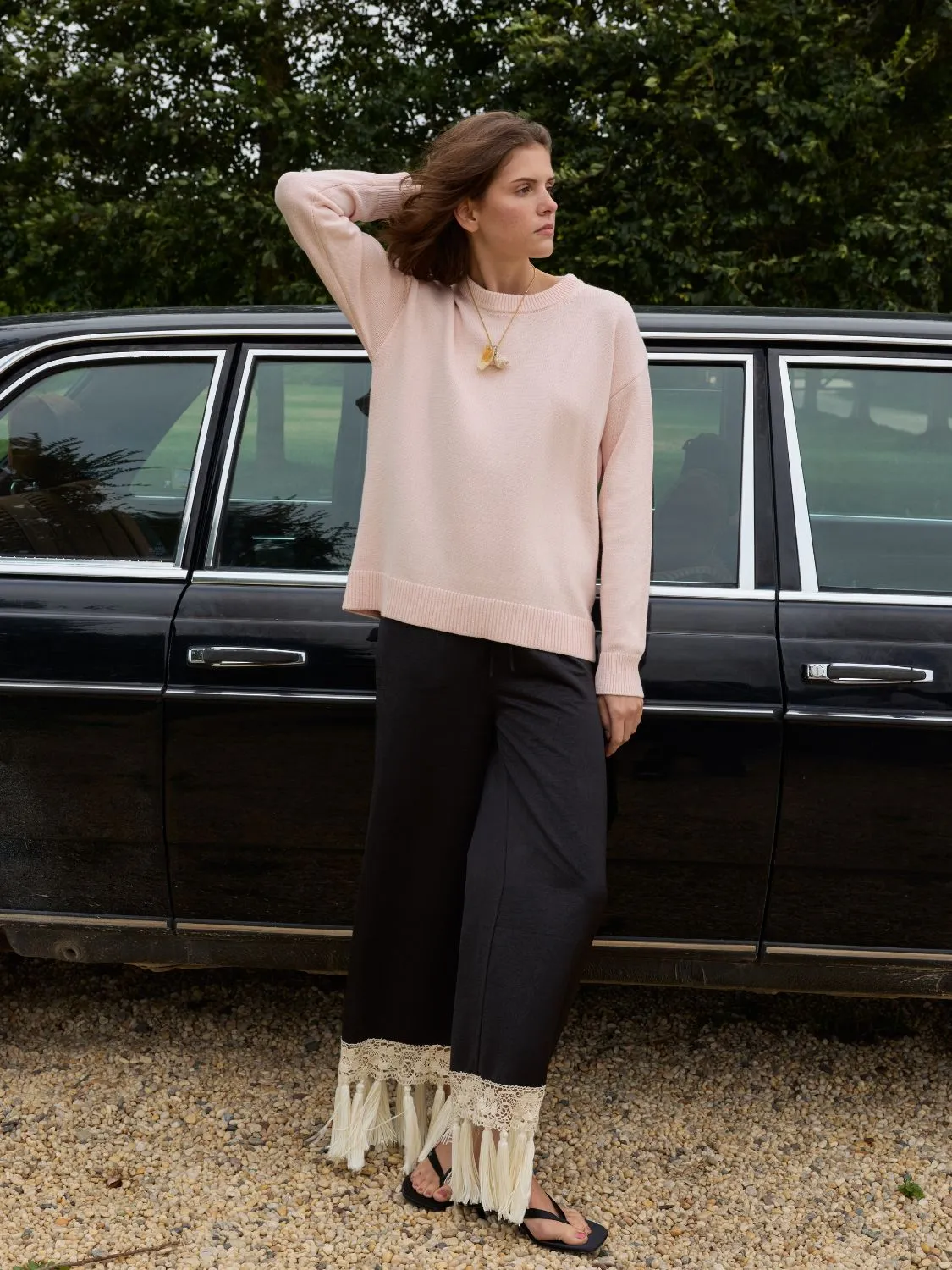 "check yourself" Maxine Sweater sold by Lingua Franca NYC product image thumbnail 4