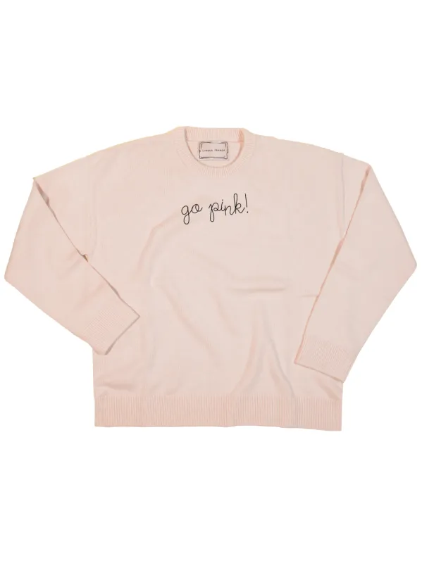"go pink!" Maxine Sweater sold by Lingua Franca NYC