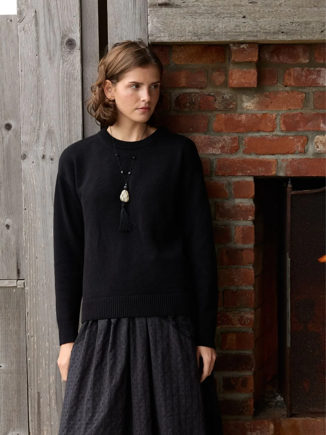 "in omnia paratus" Maxine Sweater sold by Lingua Franca NYC product image thumbnail 4