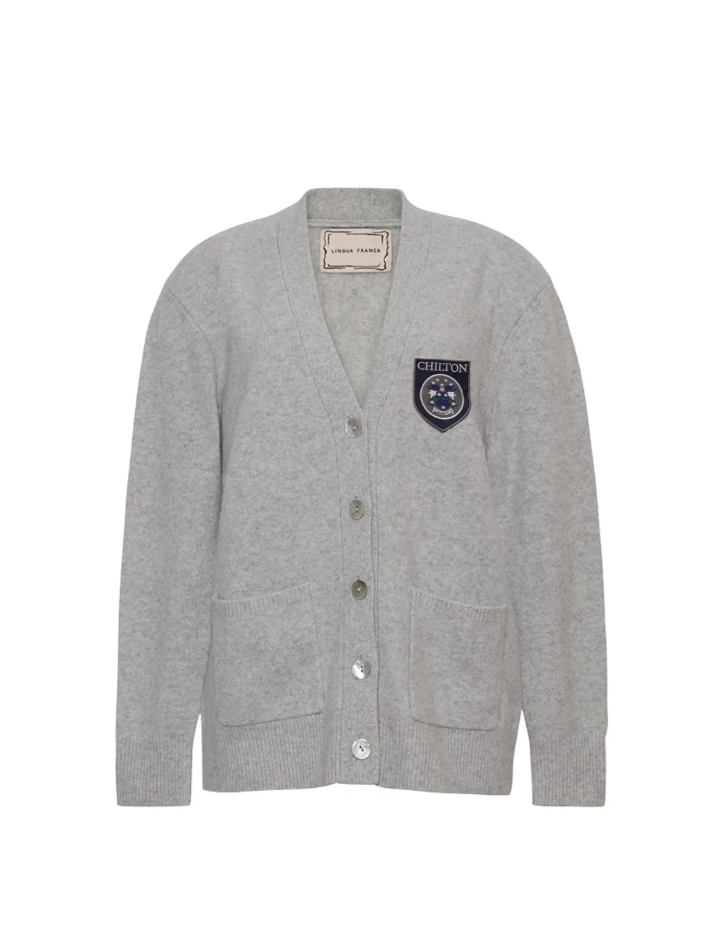 "chilton patch" Oversized Wool Cardigan sold by Lingua Franca NYC product image thumbnail 4