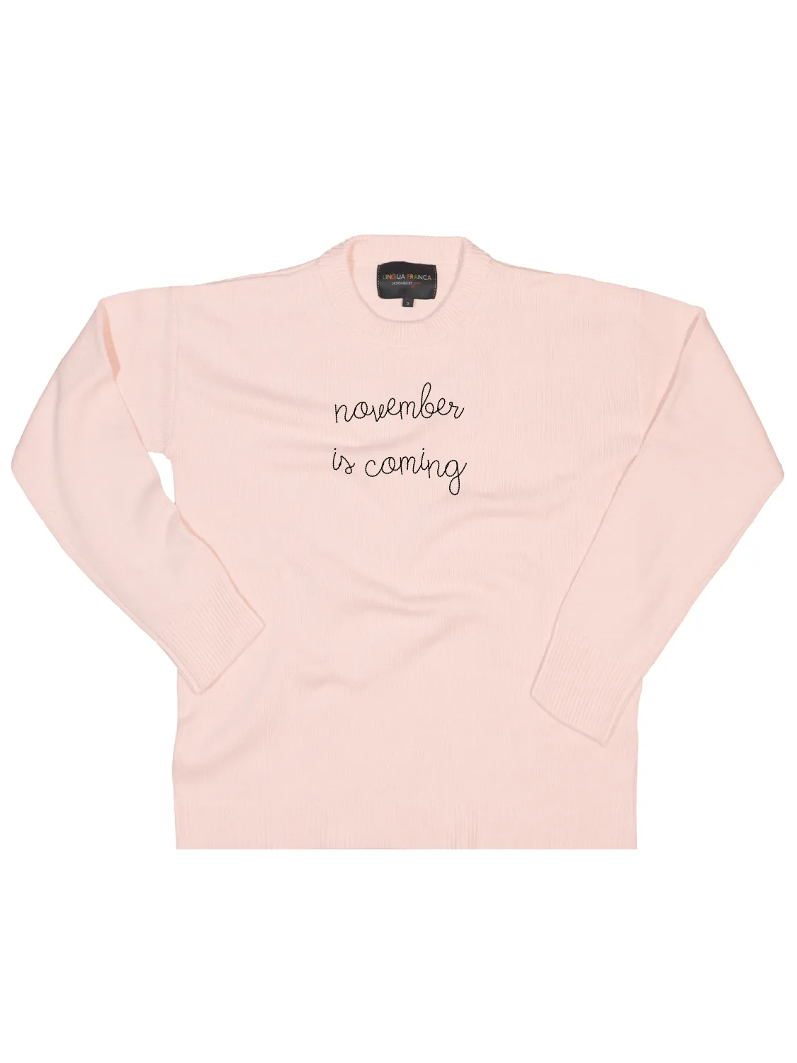 "november is coming" Maxine Sweater sold by Lingua Franca NYC product image thumbnail 3