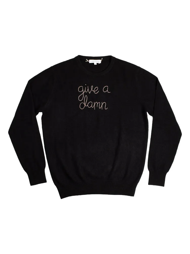 "give a damn" Crewneck sold by Lingua Franca NYC product image thumbnail 2