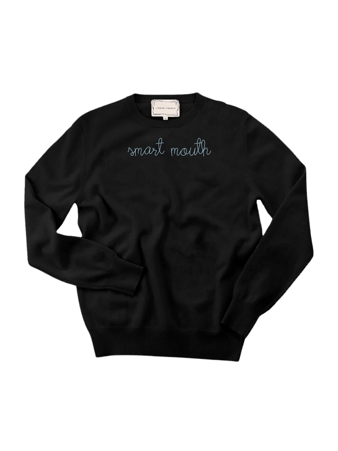 "smart mouth" Women's Crewneck sold by Lingua Franca NYC product image thumbnail 3