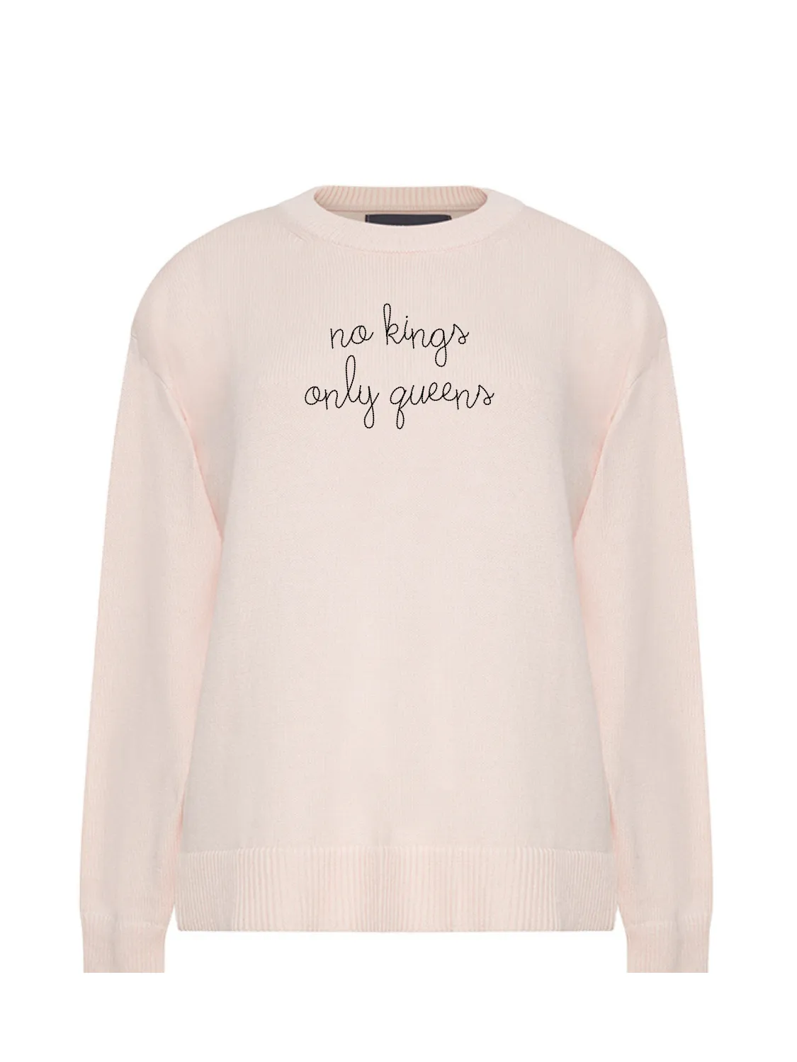 "no kings only queens" Maxine Sweater sold by Lingua Franca NYC