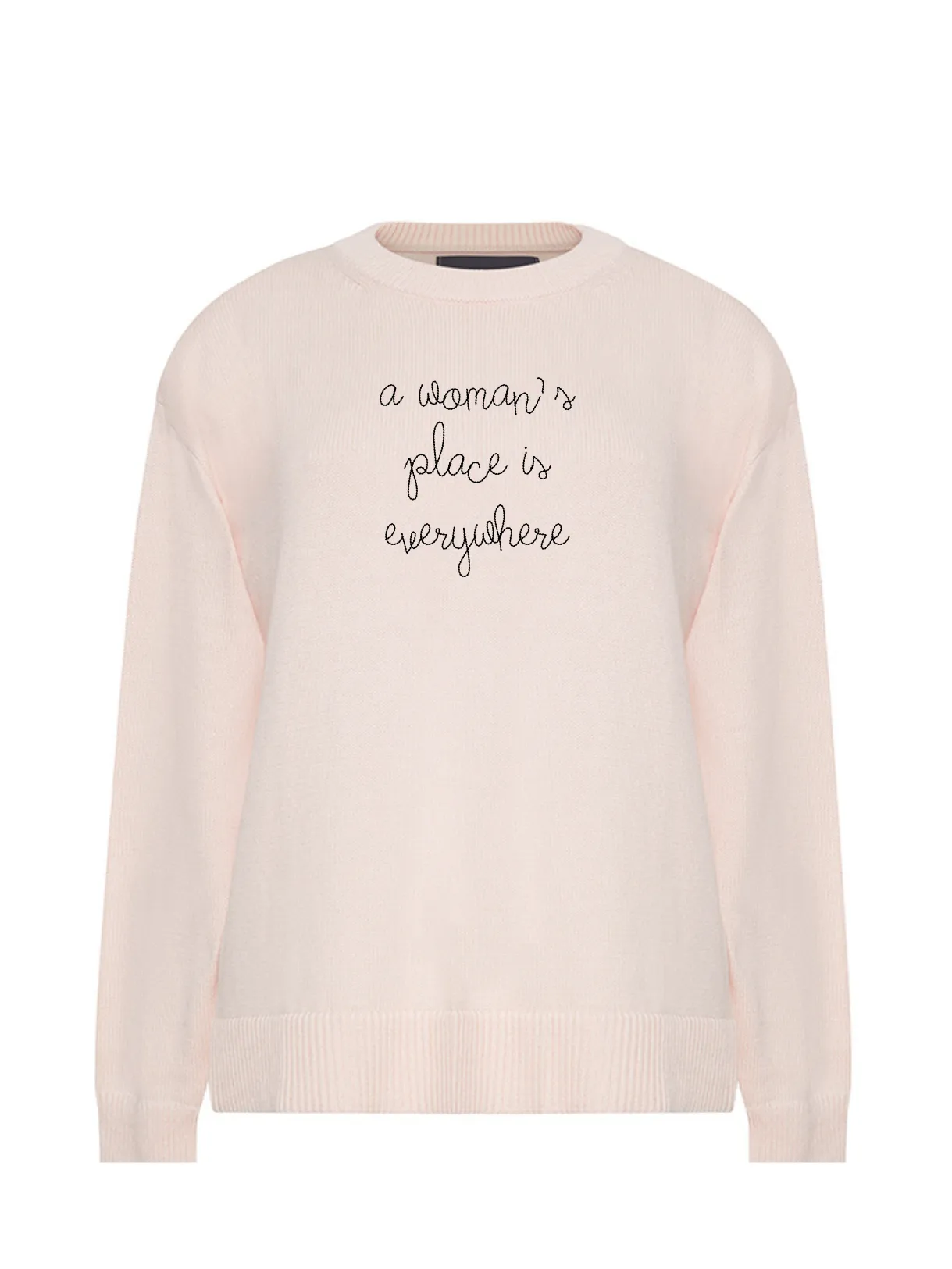 "a woman's place is everywhere" Maxine Sweater sold by Lingua Franca NYC