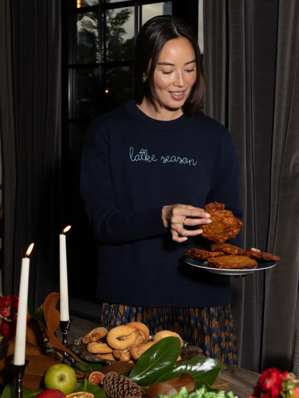 "latke season"  Maxine Sweater sold by Lingua Franca NYC