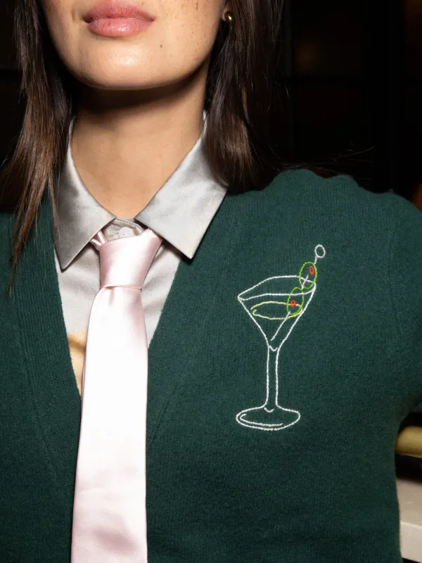 "olive martini" Cluny Cardigan sold by Lingua Franca NYC