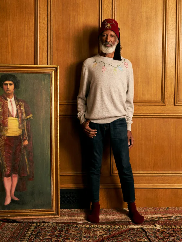 Holiday Lights Crewneck made by Lingua Franca NYC