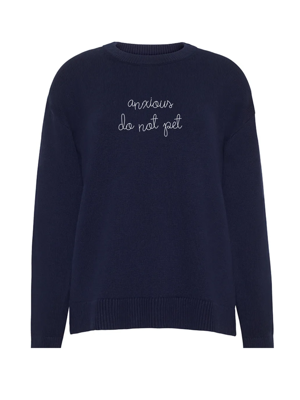 "anxious do not pet" Maxine Sweater sold by Lingua Franca NYC product image thumbnail 4